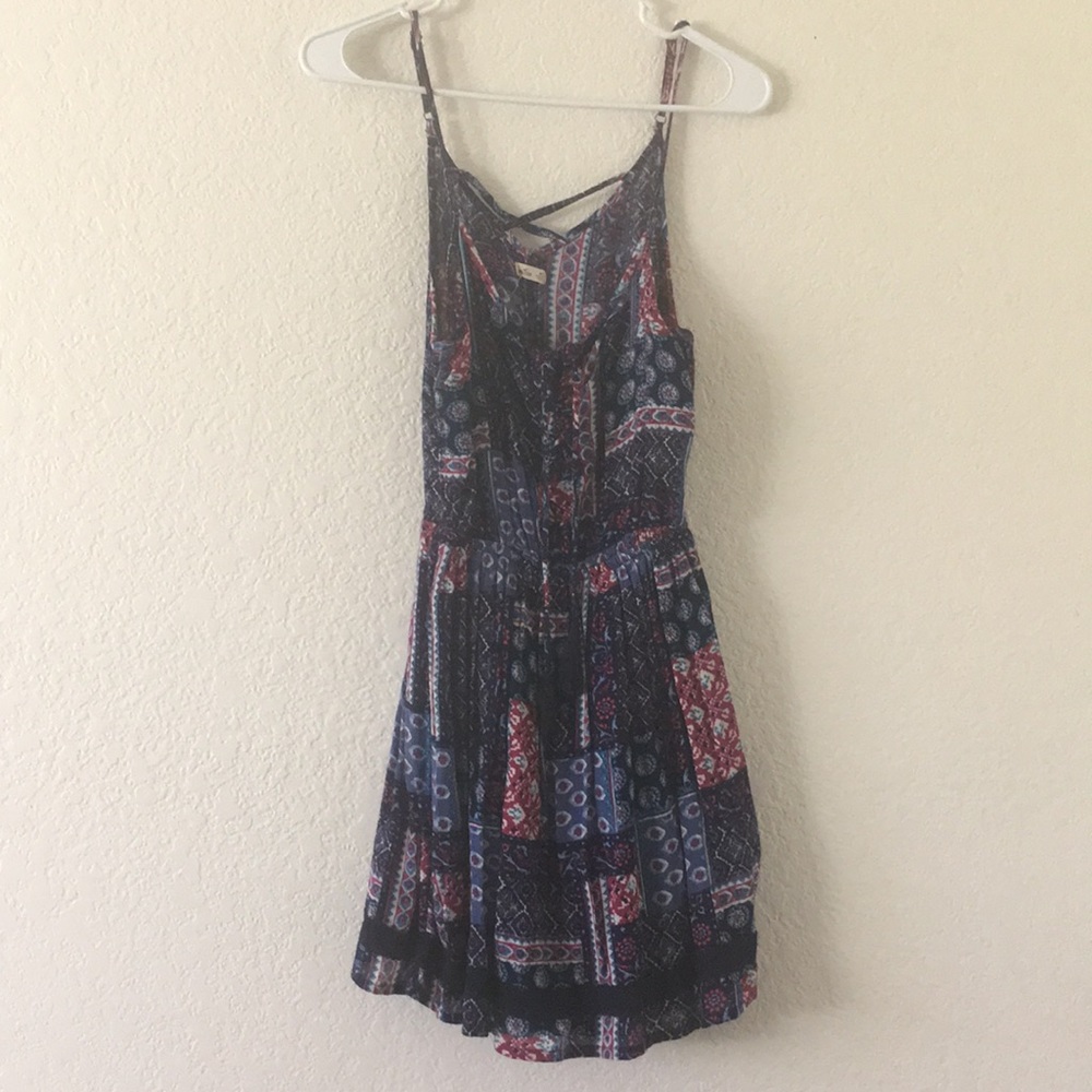 Hollister Printed Dress with Tassel string